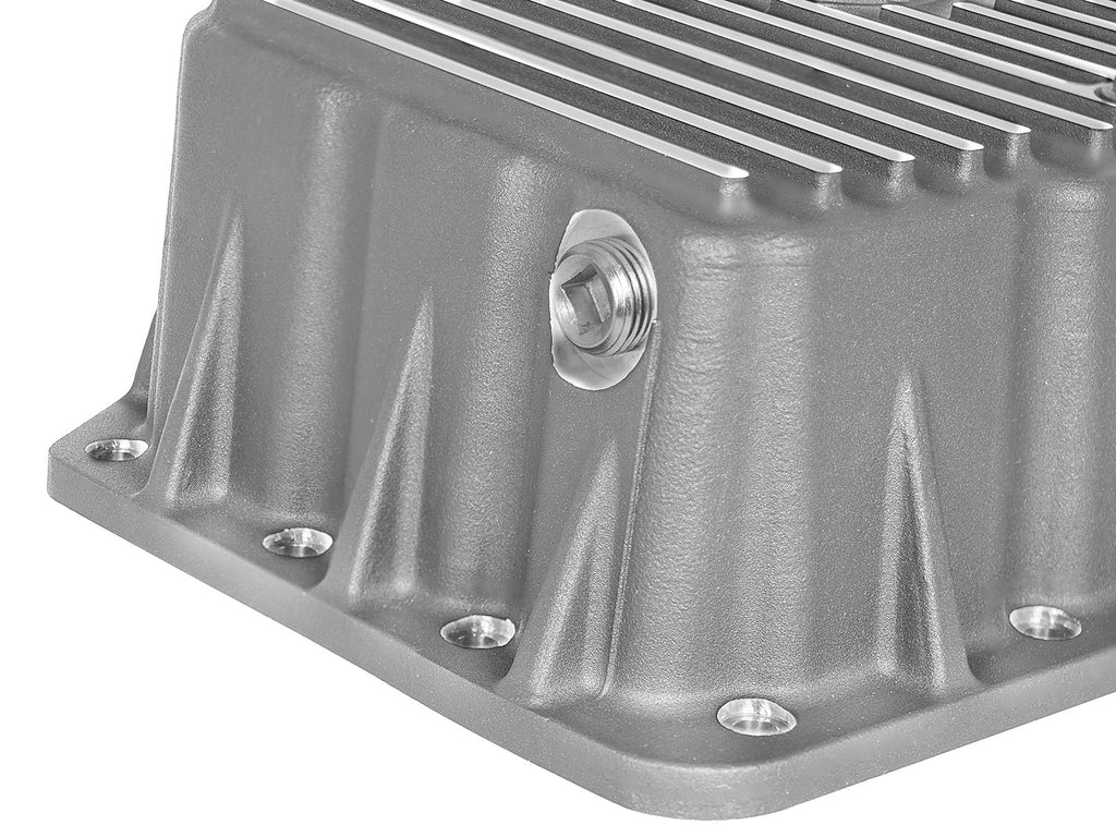 aFe POWER Street Series Raw Engine Oil Pan w/ Machined Fins  (11-21 Powerstroke 6.7L)